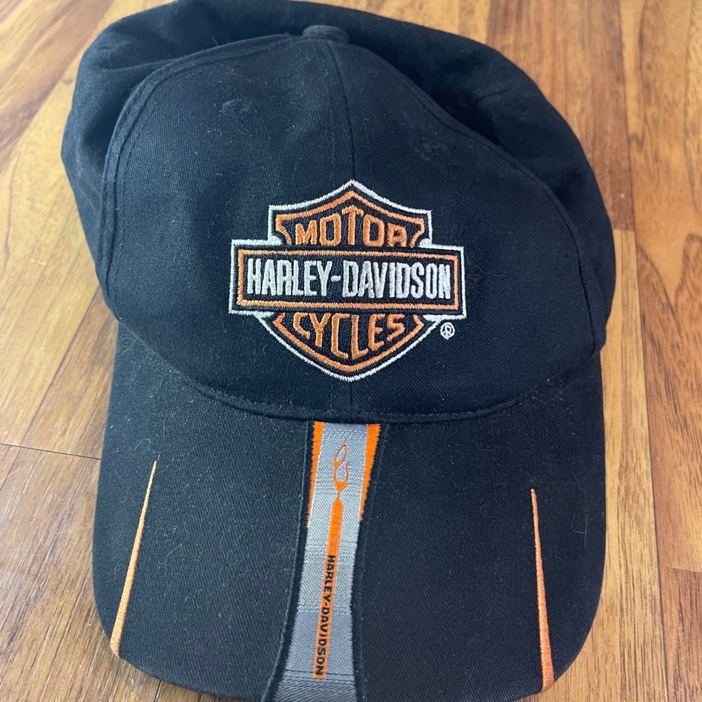 Harley-Davidson Hat Mens OSFA Black Cotton Pacific Honolulu Hawaii Biker Cap